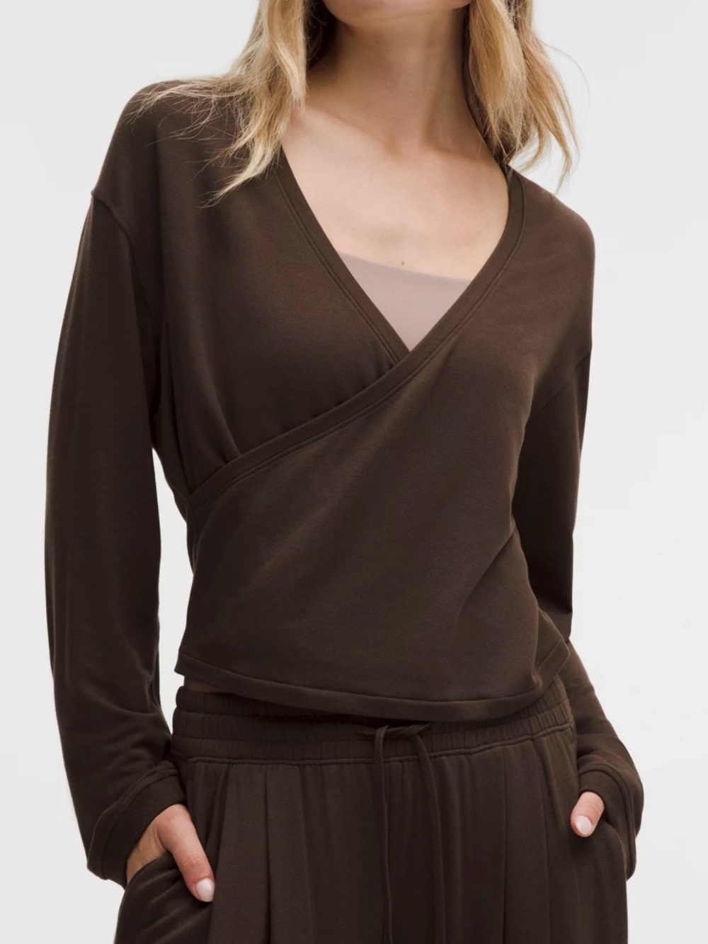 Lululemon BeCalm Wrap-Front Long-Sleeve Shirt